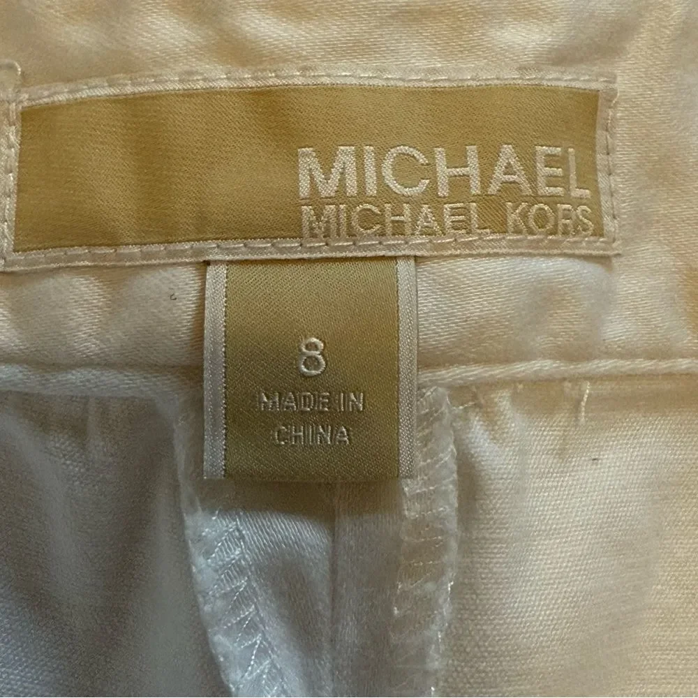 Michael Michael Kors White Stretch Cotton Slim Ankle Chino Pants Size 8 - Picture 7 of 9